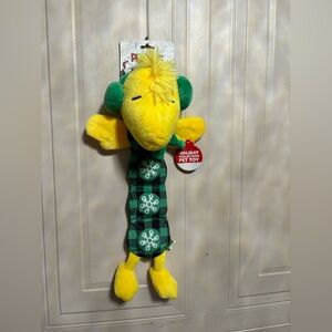 GMASON Peanuts ” Flat  Snoopy  Dog Toy Squeakers  Green/yellow Clinker New 20”